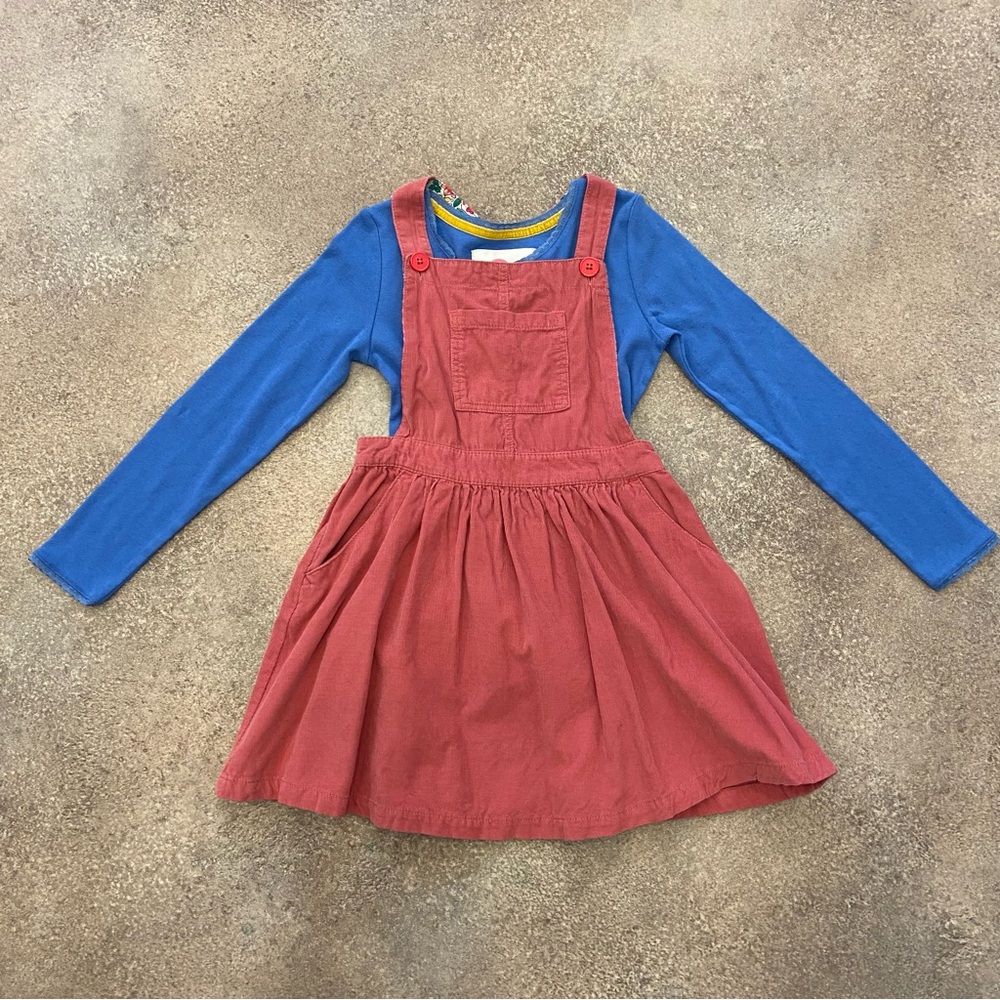 Mini Boden Pinafore + Pointelle Shirt